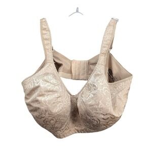 Playtex Jacquard Full Coverage Bra 4745 Beige Size 40DDD Wireless Floral Stretch